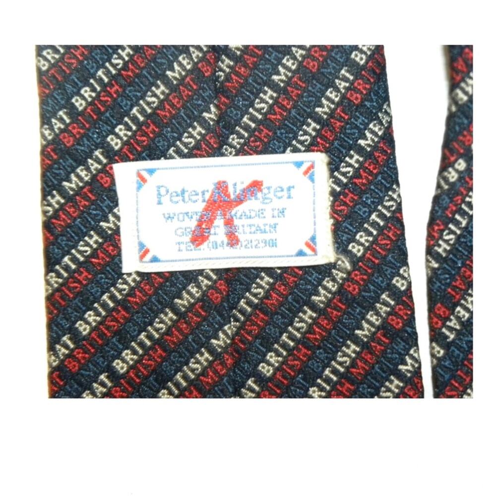 VTG 60's MOD Tie "British Meat" Promo Pop Art Advertising LOGO Funny